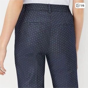 Ann Taylor Petites Navy Polka Dot Crop Pants, 00